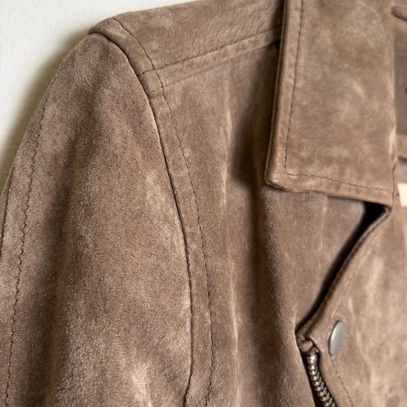 BLANK NYC Suede Moto Jacket Tan Taupe Light Brown Silver Hardware Small - Picture 6 of 16